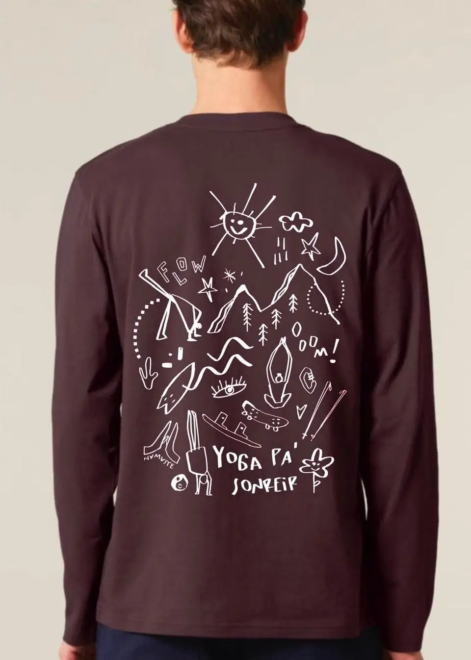 Camiseta de manga larga — Granate